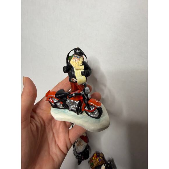 Harley Davidson Christmas Ornament Lot of 6 Biker Santa Globe Motorcycle - Picture 5 of 11